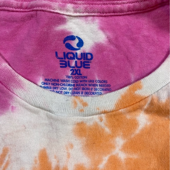 Woodstock Liquid Blue 2XL Tie Dye 2016 Music Concert Tee Green Blue Yellow Pink - Picture 3 of 4